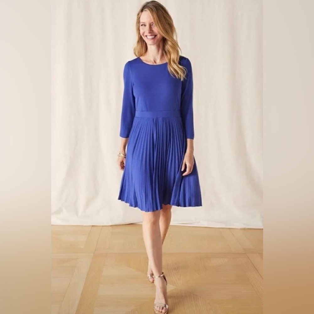 Matilda Jane Heart to Heart Knee Length Pleated Long Sleeve Blue Women’s Small S